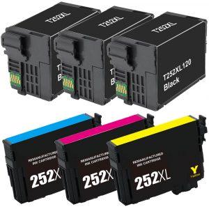 Epson 252XL T252XL Series (6-pack) Replacement High Yield Ink Cartridge (3x Black, 1x Cyan, 1x Magenta, 1x Yellow)