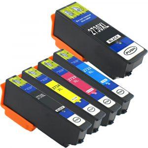 Epson 273XL Combo Pack of 5 Replacement Ink Cartridges - High Yield (1x Black, 1x Photo Black, 1x Cyan, 1x Magenta, 1x Yellow)