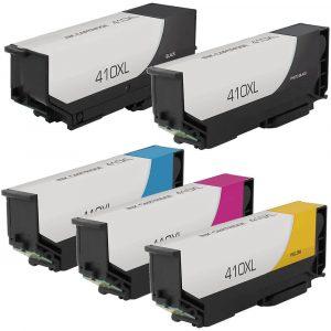 Epson 410XL Combo Pack of 5 Replacement High Yield Ink Cartridges (1x Black, 1x Photo Black, 1x Cyan, 1x Magenta, 1x Yellow)