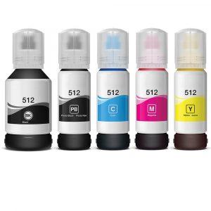 Epson 512 T512 Series (5-pack) Replacement Ink Bottles (1x Black, 1x Photo Black, 1x Cyan, 1x Magenta, 1x Yellow)