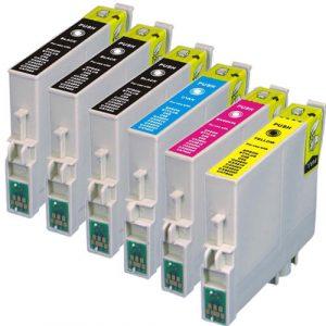 Epson 60 T060 Series (6-pack) Replacement Ink Cartridges (3x Black, 1x Cyan, 1x Magenta, 1x Yellow)