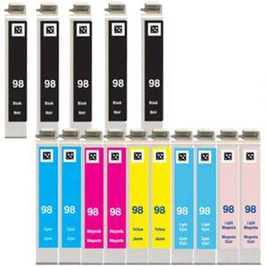 Epson 98 99 T098 / T099 Series (15-pack) Replacement High Yield Ink Cartridges (5x Black, 2x Cyan, 2x Magenta, 2x Yellow, 2x Light Cyan, 2x Light Magenta)