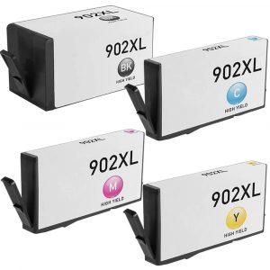 HP 902XL Combo Pack of 4 High Yield Replacement Ink Cartridges (1x Black, 1x Cyan, 1x Magenta, 1x Yellow)