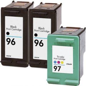HP 96 / C8767WN Black & HP 97 / C9363WN Color (3-pack) Replacement Ink Cartridges (2x Black, 1x Color)