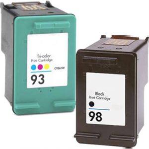 HP 98 / C9364WN Black & HP 93 / C9361WN Color (2-pack) Replacement Ink Cartridges (1x Black, 1x Color)