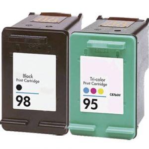 HP 98 / C9364WN Black & HP 95 / C8766WN Color (2-pack) Replacement Ink Cartridges (1x Black, 1x Color)