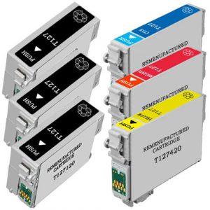 Replacement Epson 127 Ink Cartridges Combo Pack of 6 - Extra High Yield - (3x Black, 1x Cyan, 1x Magenta, 1x Yellow)