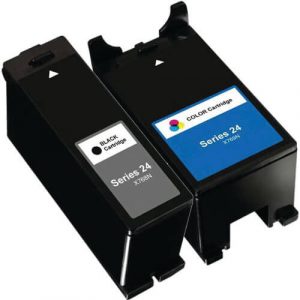 Replacement Ink (2-pack) for Dell T109N Black & Dell T110N Color Series 24 High Yield Ink Cartridges (1x Black, 1x Color)