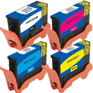 Replacement Ink (4-pack) for Dell Series 31 Ink Cartridges (1x Black, 1x Cyan, 1x Magenta, 1x Yellow)