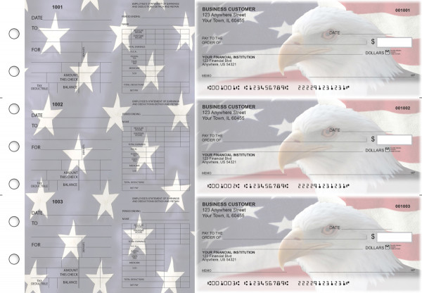 American Flag Dual Purpose Voucher Business Checks
