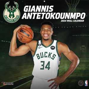Giannis Antetokounmpo Milwaukee Bucks 2024 12" x 12" Player Wall Calendar